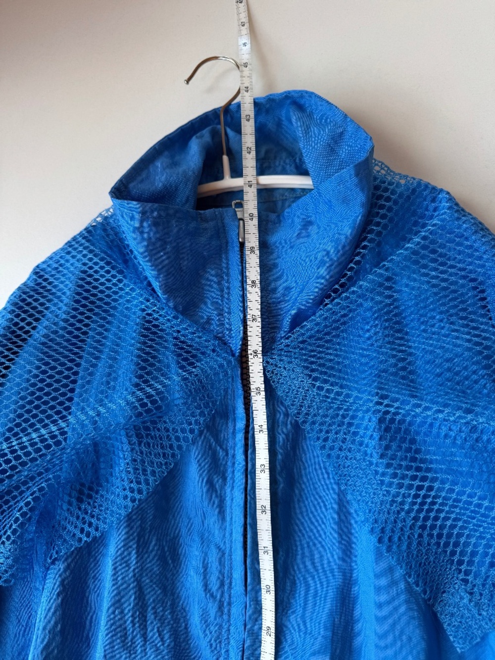 INCREDIBLE Issey Miyake Vintage Blue Mesh Rain Jacket - Picture 3 of 12